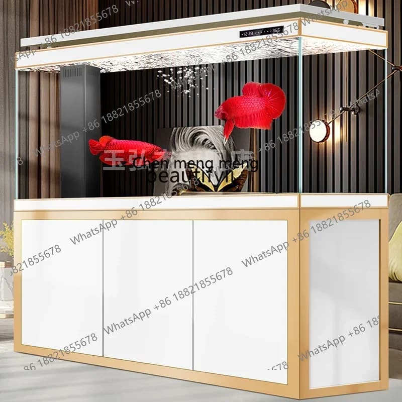 X  Aluminum living room large water-free bottom filter ultra-white aquarium entrance against fish tank