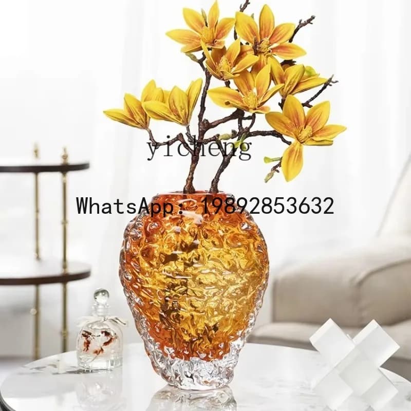 X4  light luxury amber glazed hydroponic vase ornament living room porch TV cabinet home decoration fairy garden