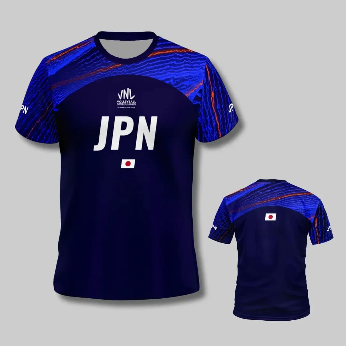 2026 Japan VNL new men's and women's blue volleyball sports T-shirt, modern motorcycle style, comfortable and breathable 3D desi