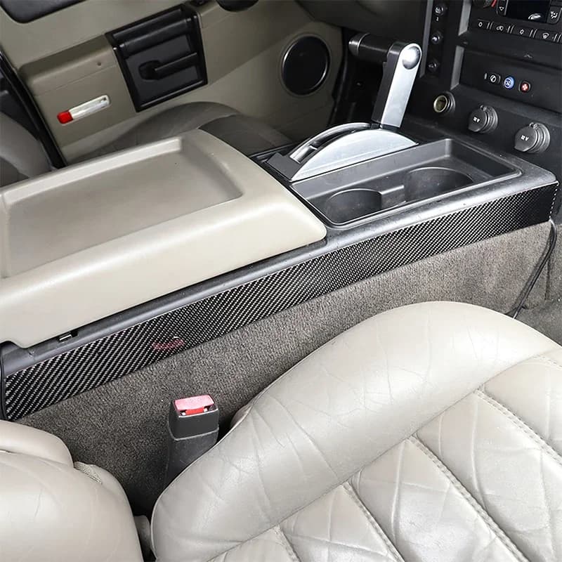 Soft Carbon Fiber Car Center Control Shift Side Decorative Trim for Hummer H2 2003-2007 Interior Car Accessories