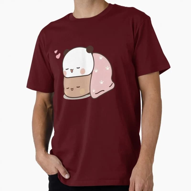 Bubu & Dudu takes a nap together Gift t shirt kawaii Panda Bear Cartoon Graphic tee Cute Y2K Clothes 100% cotton All size Tee