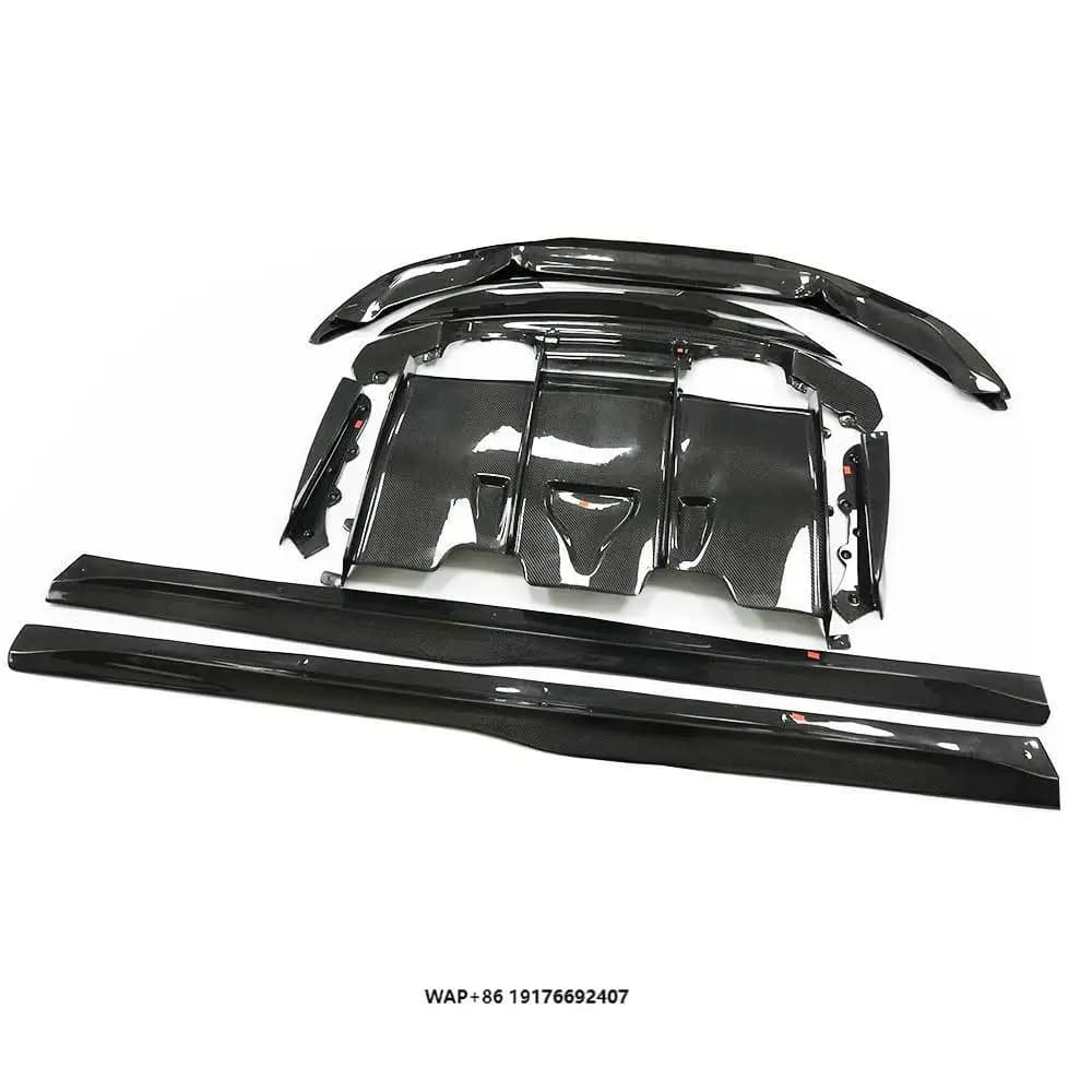 Carbon Fiber Bodykit Front Bumper Chin Lip Rear Diffuser Trunk Spoiler Side Skirt PSM Style for  M4 F82 M3 F80