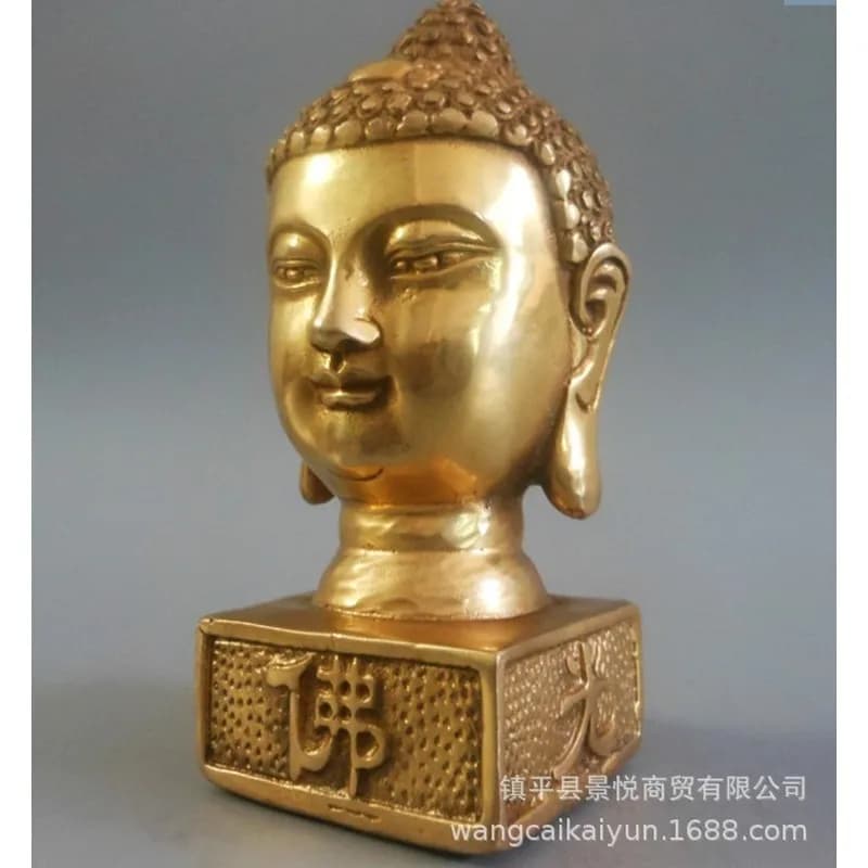 Copper Monk Head Seal, Brass Guanyin Copper Head Seal, Monk Head Seal, Home Living Room Decoration, Craft