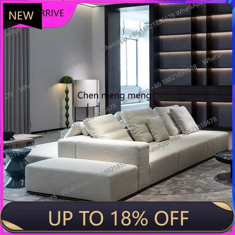 M78 Italian minimalist villa combination module sofa horizontal hall two-way seat high-end fabric sofa