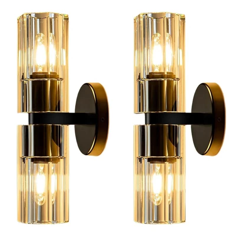 Modern Industrial Style Wall Lamp 6w Light Emitting Diode with Warm White E26 Based Iron Body and Fabric Shade for Home or