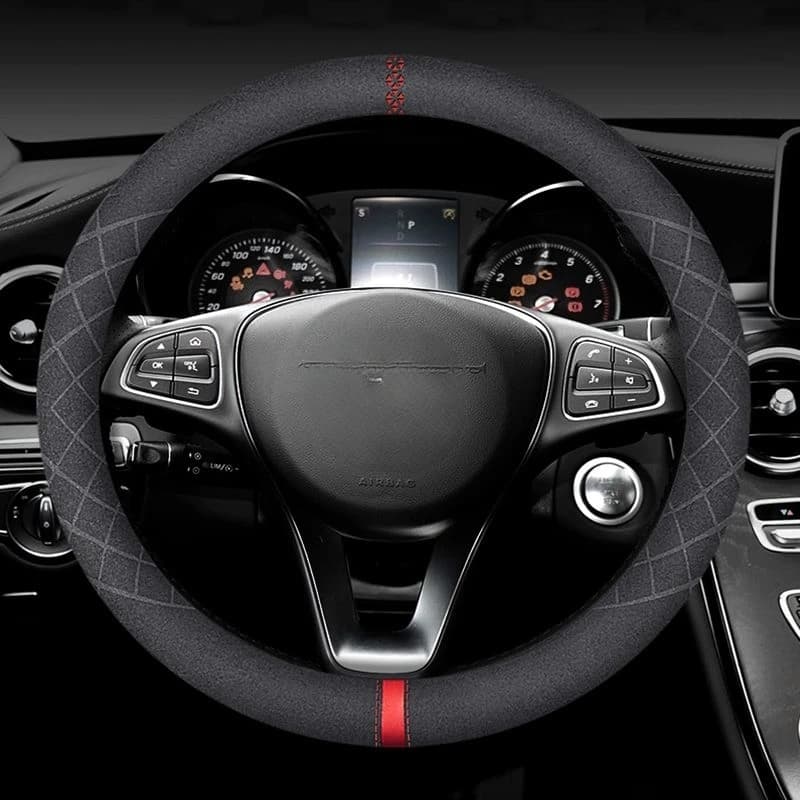 Thin and anti-slip D-shaped circular breathable sweat-absorbing faux-leather handle cover suitable for all seasons
