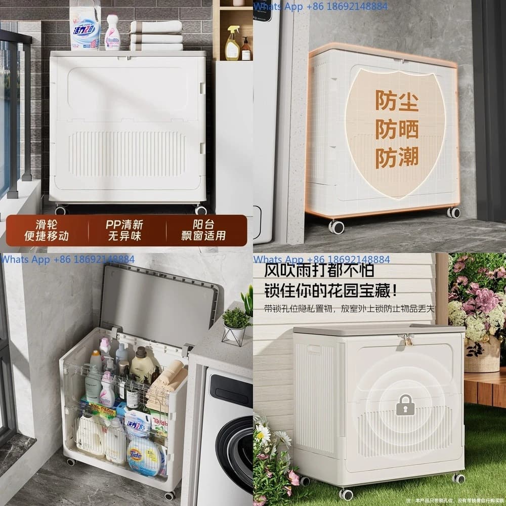 Outdoor Wall Mounted Storage Cabinet Waterproof Folding Large Capacity Balcony Organiser