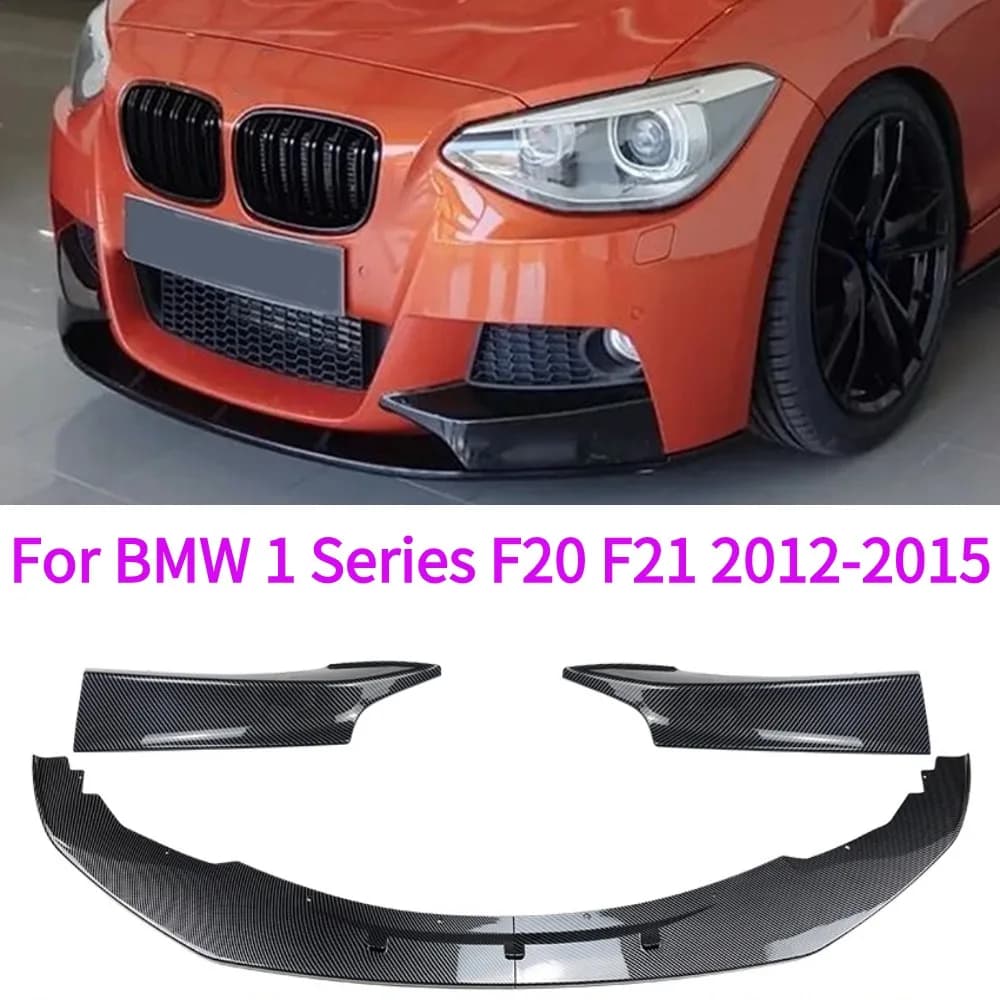 For  F20 F21 120d 120i M135i2012-2015BMW 1 Series Pre LCI  Fiber 4PCS M-Sport Car Front Bumper Splitter Lip Diffuser Spoiler Set