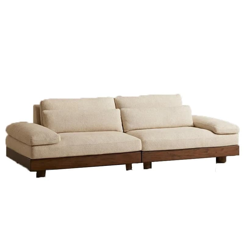 Nordic medieval solid wood living room three-person sofa, American simple modern log style homestay corner combination
