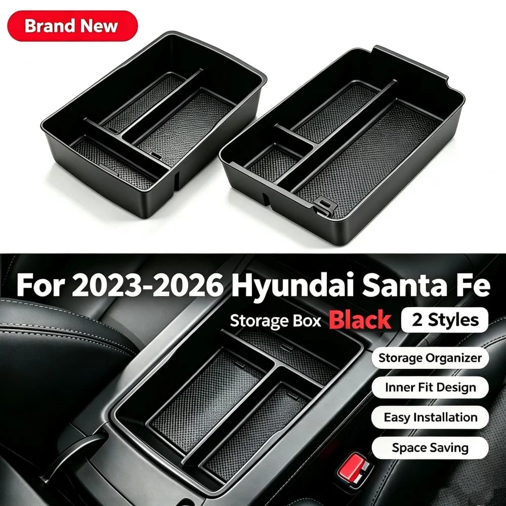For 2023-2026 Hyundai Santa Fe Central Control Armrest Box Storage Box ABS Material Car Interior Accessory