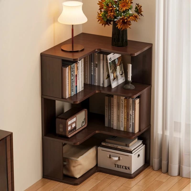 Bedroom corner bookshelf Floor Home living room save space bookcase practical design estanterías almacenaje Organizer furniture