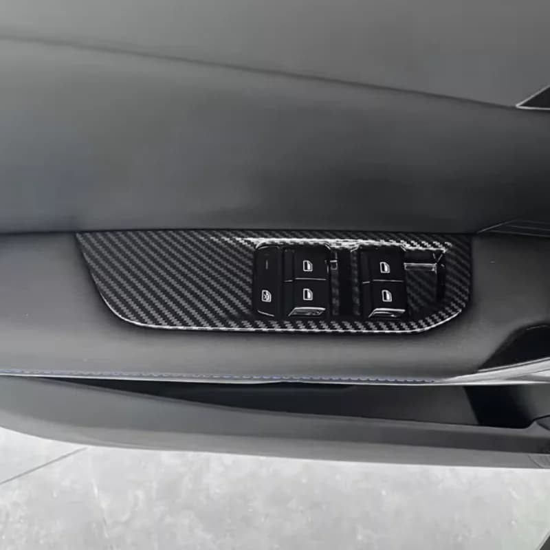 LHD/RHD Car Window Control Lift Panel Cover Sticker Carbon Fiber 4pcs For MG4 MG 4 EV Mulan 2023 -2024