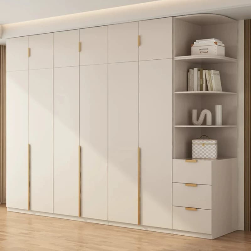 Solid Wood Storage Cabinets Bookcase White Luxury Kids Wardrobe Closet Modern Tall Armoire De Chambres Bedroom Furniture
