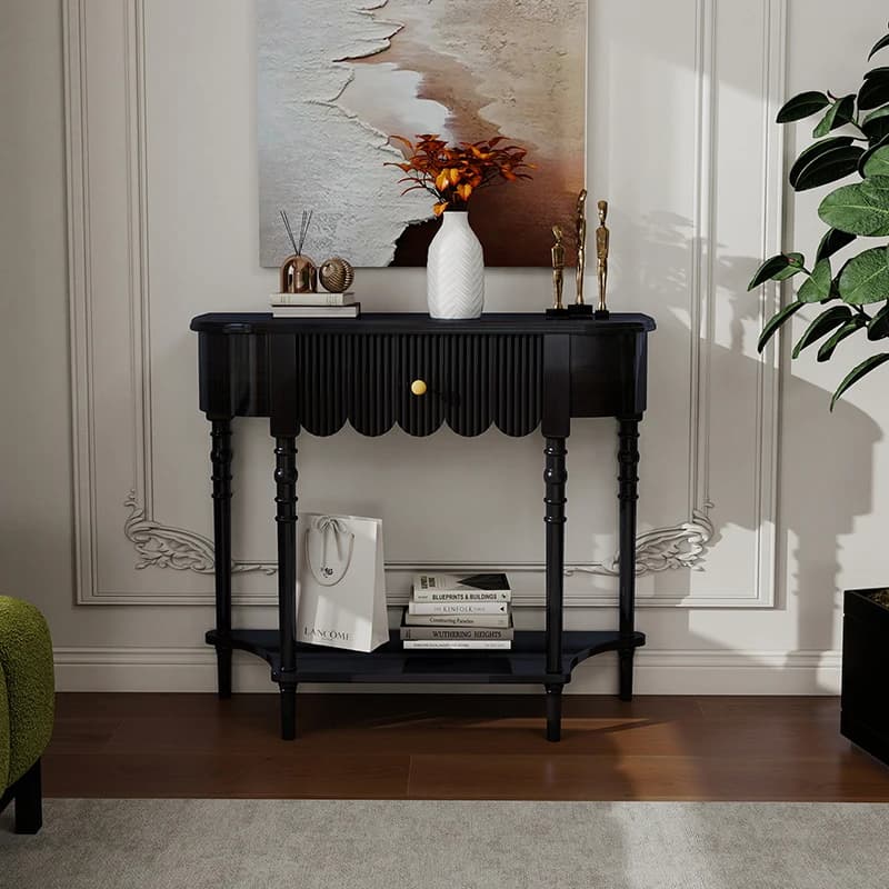 French Vintage Console Table Classic Unique Against The Wall Aesthetic Console Table Elegant Subtle Bureau Living Room Furniture