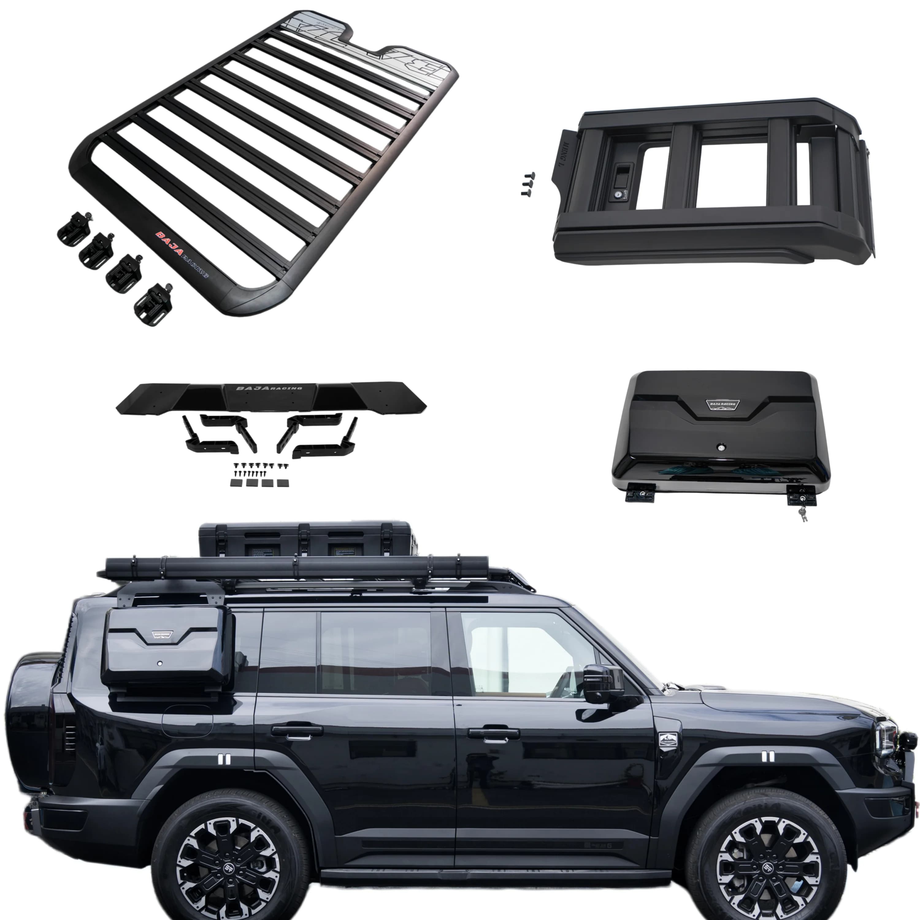 CAR ALUMINUM ALLOY ROOF RACK PLATFORM SIDE LADDER STORAGE BOX RUNNING BOARD SIDE STEP High Load Capacity Easy Installation for