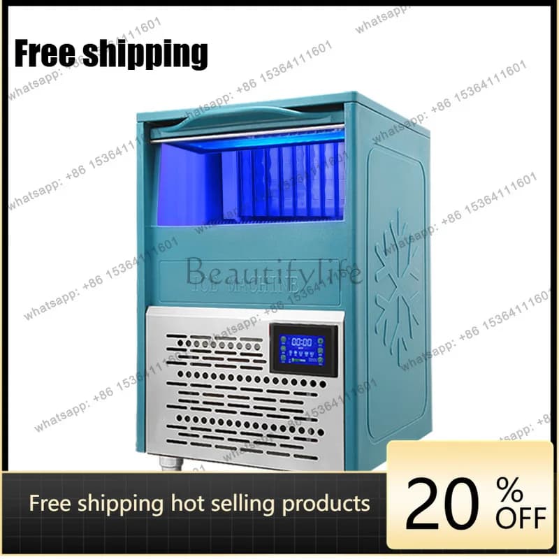 Ice machine commercial automatic milk tea shop, small ice cube making machine