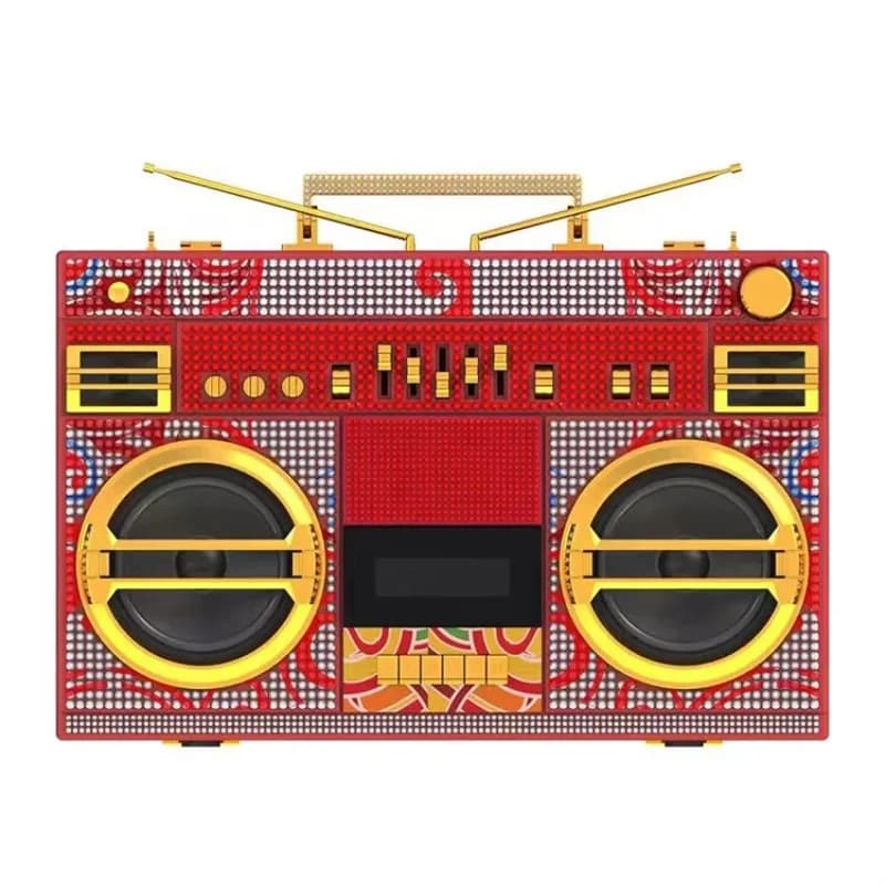 Portable Retro Gift Boombox  With Bluetooth Speaker AM FM Radio Player