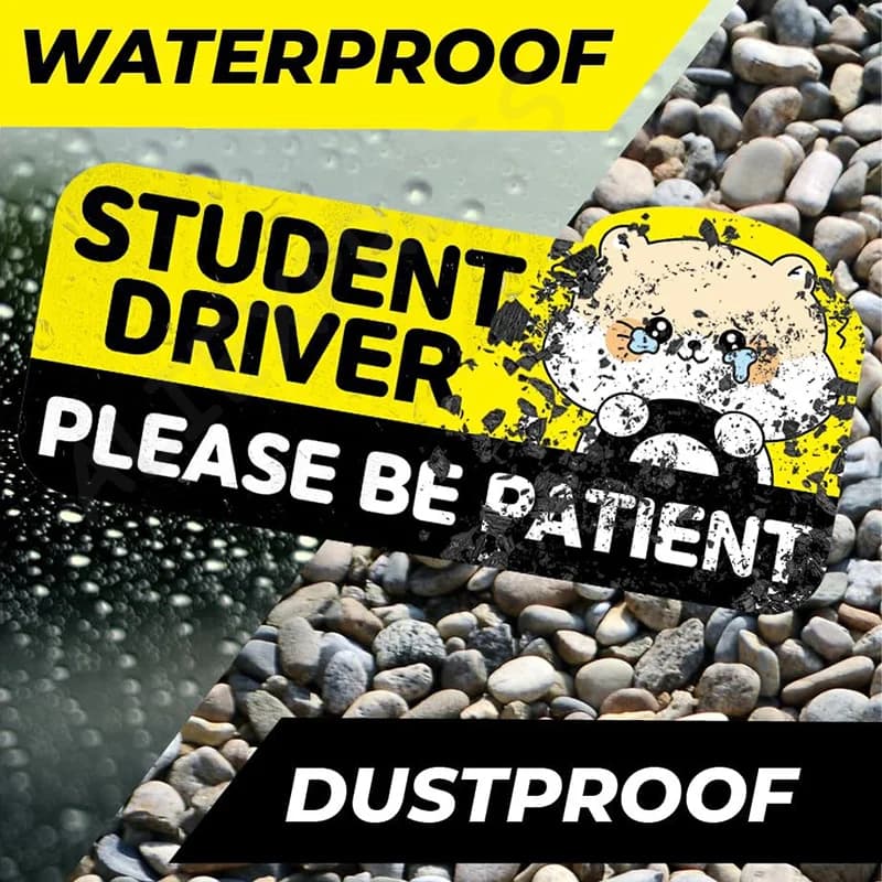 New1pcs Cartoon Student Driver Car Magnet Cute New Sign For Reflective Sticker Gift Teen Reusable Bumper Safety