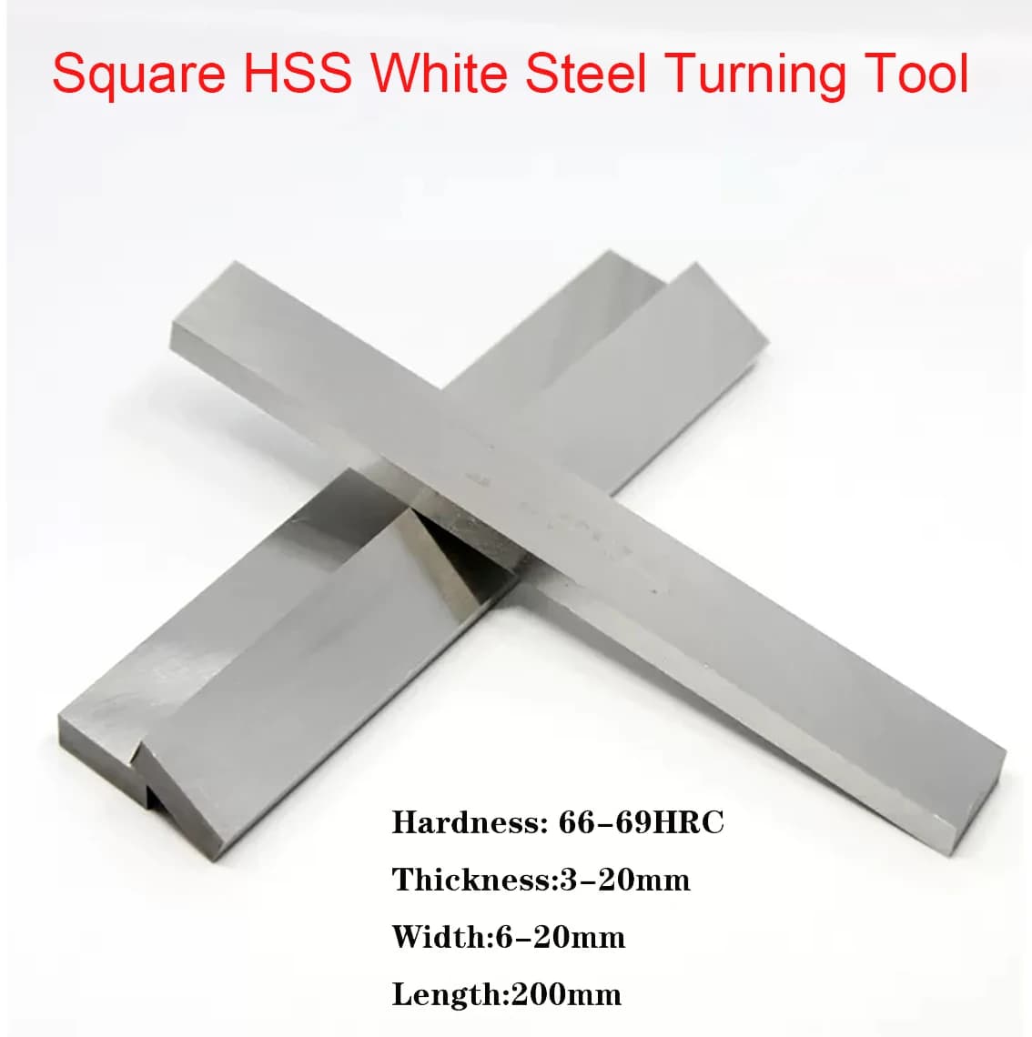 HRC 66-69 Square HSS White Steel Turning Tool Thick 3-20mm Steel Strip Knife Bar Turning For DIY Lathe Cutting Tool Parts