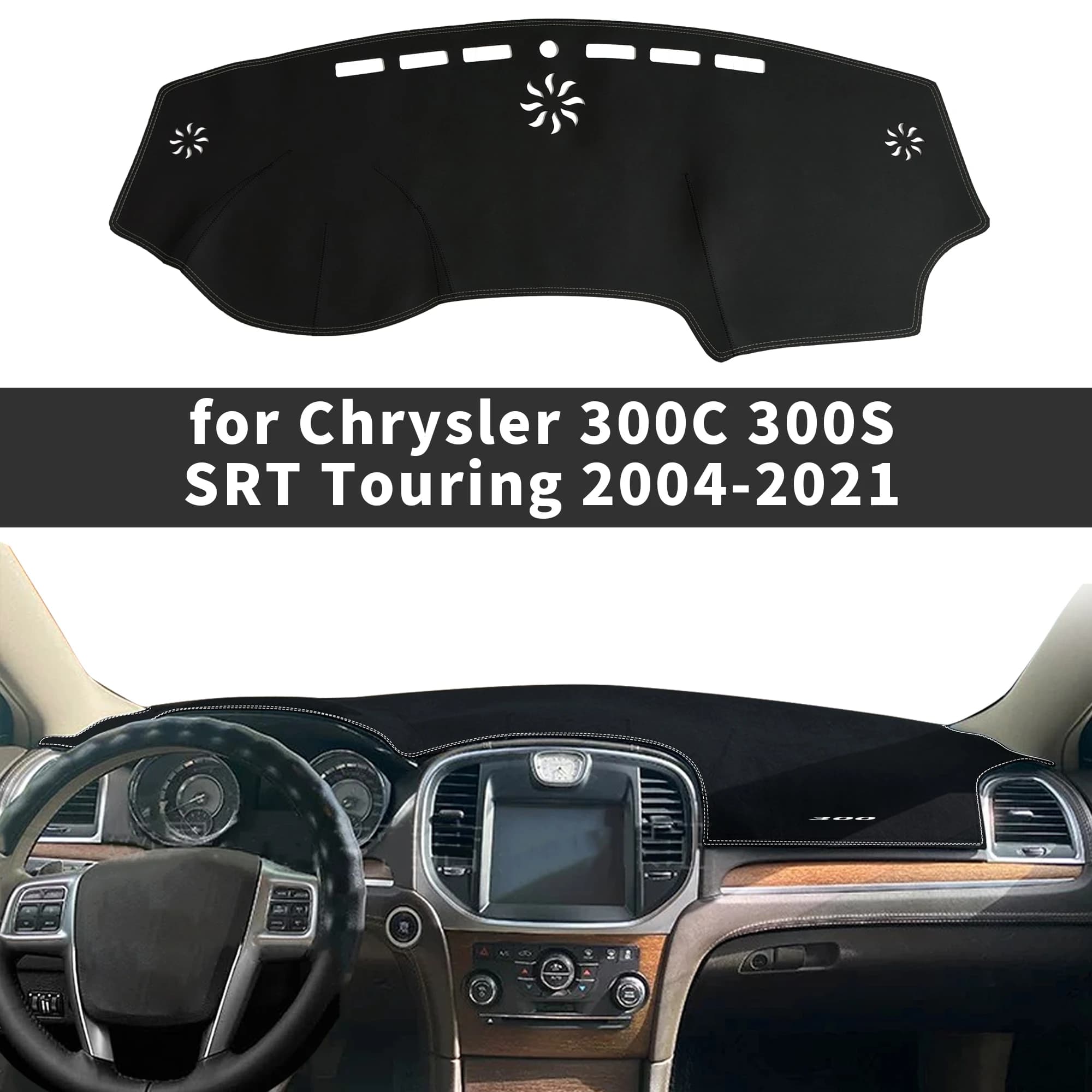for Chrysler‌ 300C 300 300S SRT Touring Dashboard Cover Dashmat Sunshade Anti‑Slip Anti‑UV Dash Mat Cover Interior Accessories