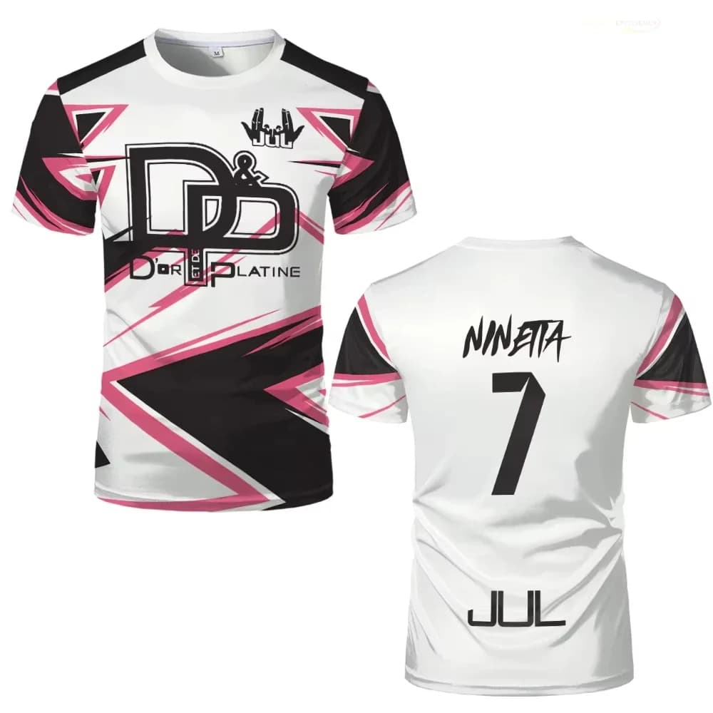 Summer Jul T-shirt Training 3D Print Breathable Quick Dry Football Jersey Men Outdoor Sports Top Street Clothing Short Sleeve
