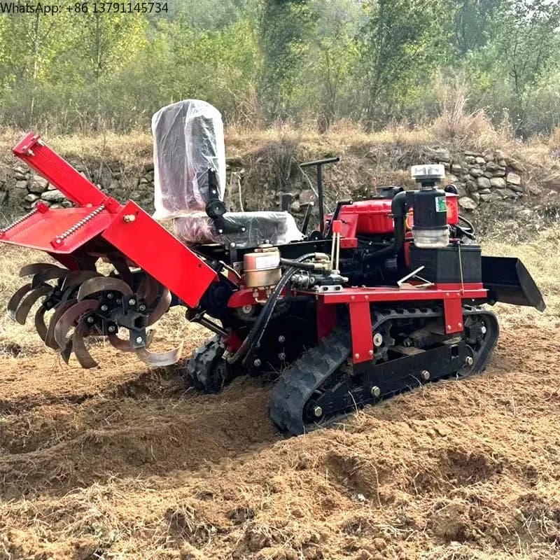 Crawler Rotary Tiller 25hp 35hp Agricultural Farm Equipment Mini Farming  Crawler Cultivator
