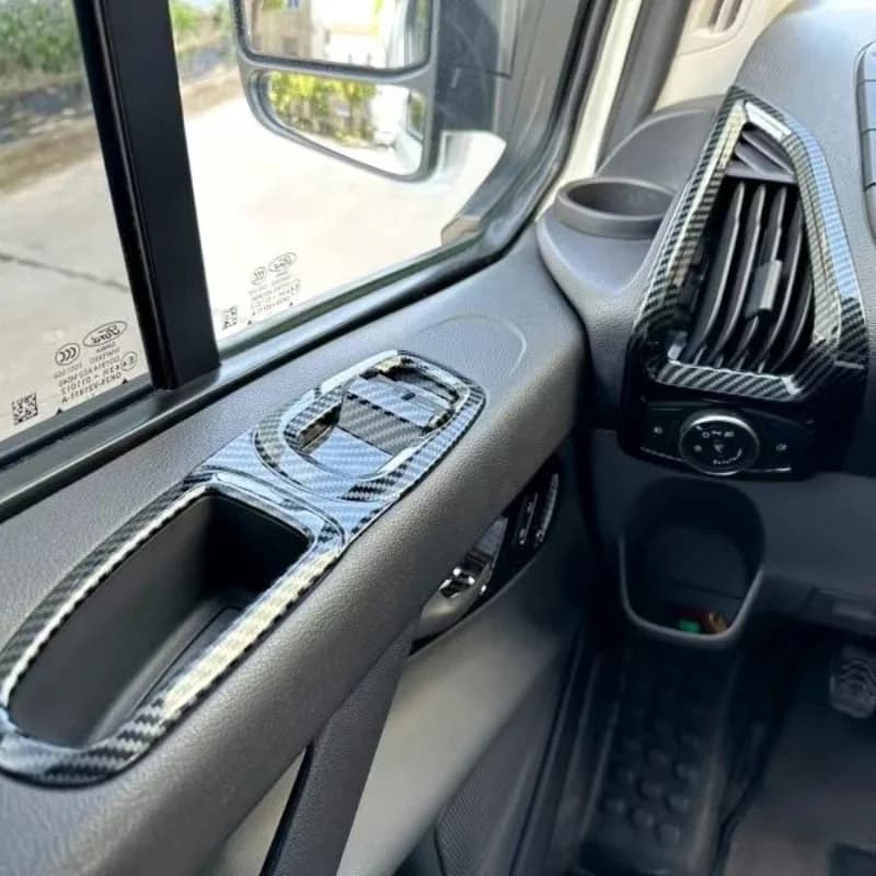 2017-2022 Ford Transit V362 ABS carbon fiber inner handle glass switch shift frame interior modification