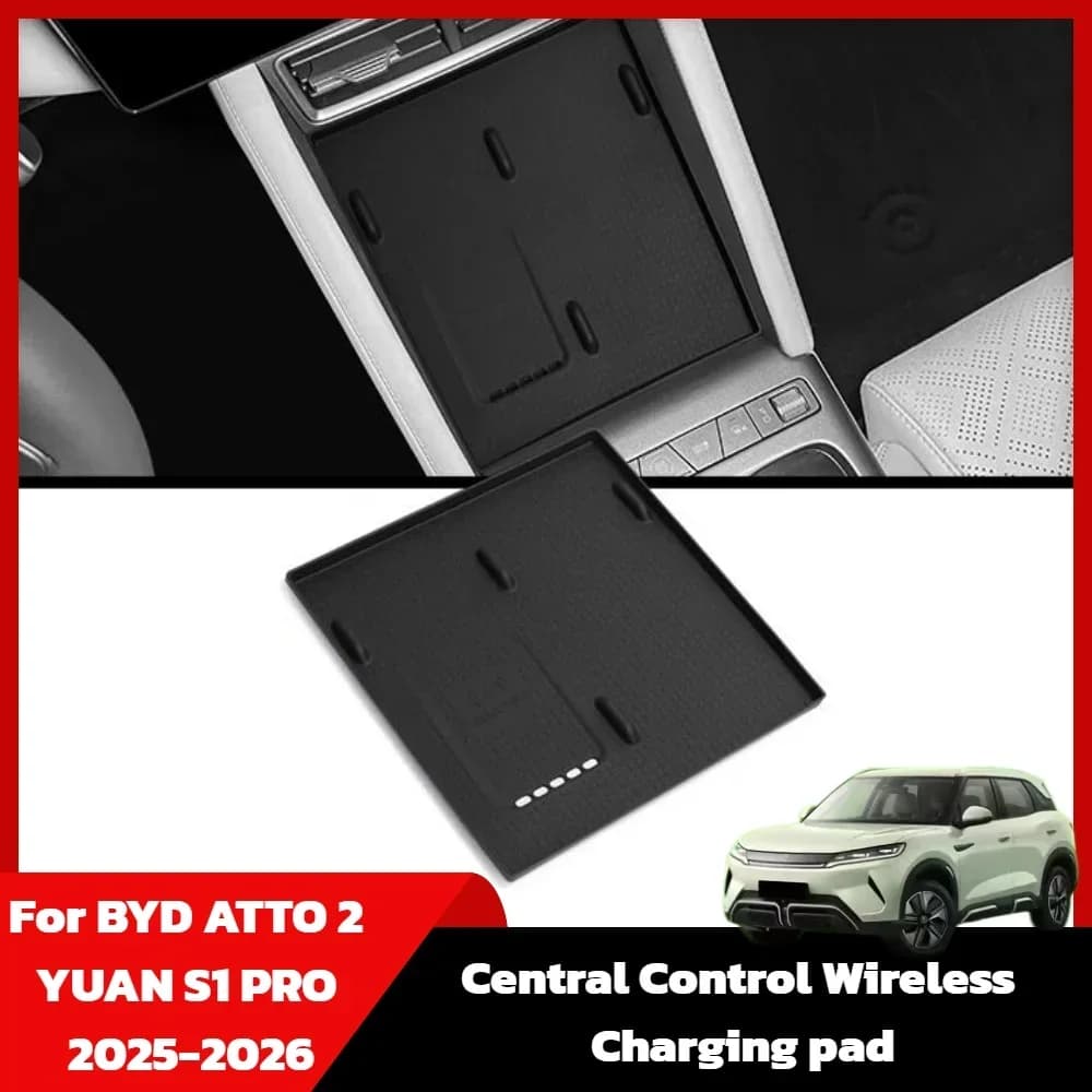 For BYD ATTO 2 YUAN S1 PRO 2025-2026 Wireless Charging Pad Anti-Slip Mat Car Phone Charger Protective Cover Interior Accessories