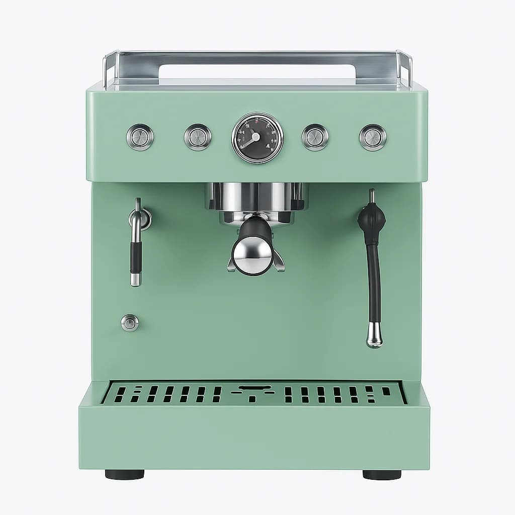 Commercial Dual Boiler Semi Automatic With Hot Water System Single Head Stainless Steel Compact Espresso Machine For Business