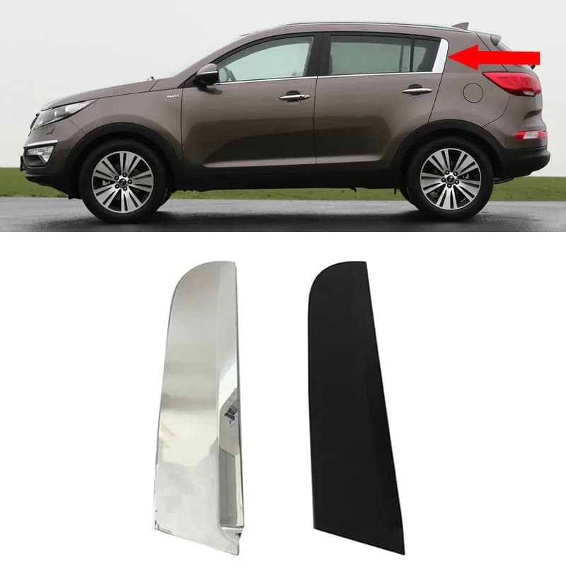 Car Rear Triangular Window Trim Cover Door Belt Chrome C Pillar Cover For KIA Sportage 2011-2016 832703W010 832803W010