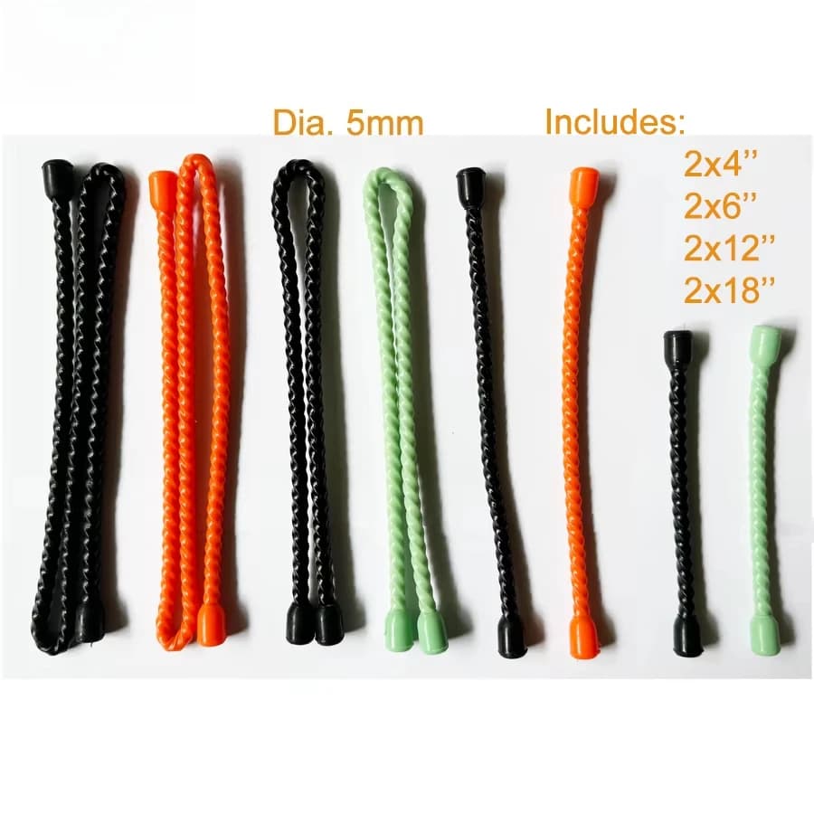 16bags Silicone Twist Tie 4\" 6\" 12\" 18\" Releaseable Rubber Fasteners