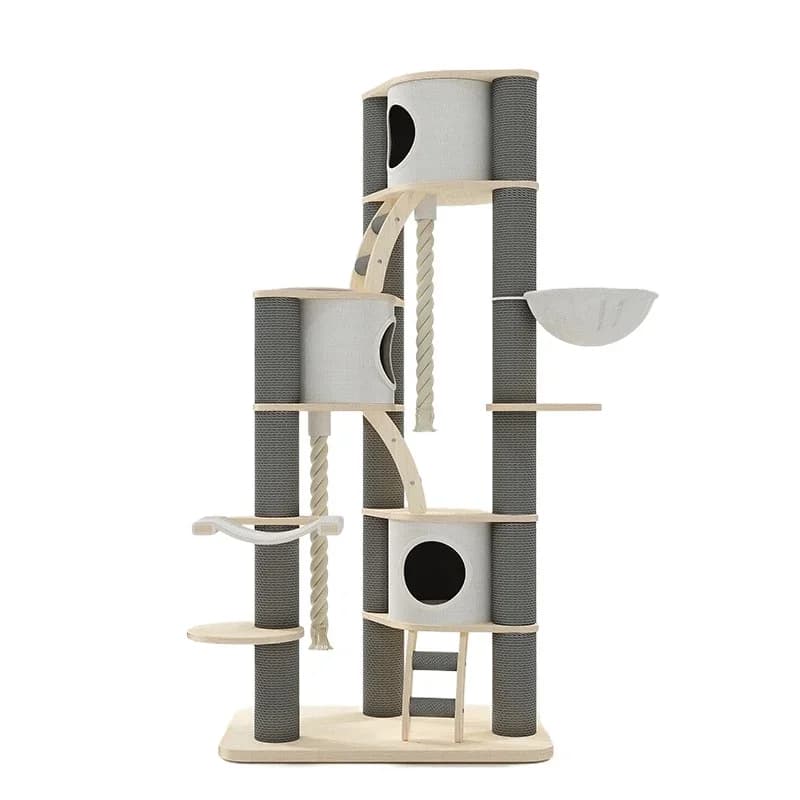 Cat climbing frame XL solid wood scratching column grinding claws cat nest space capsule toys