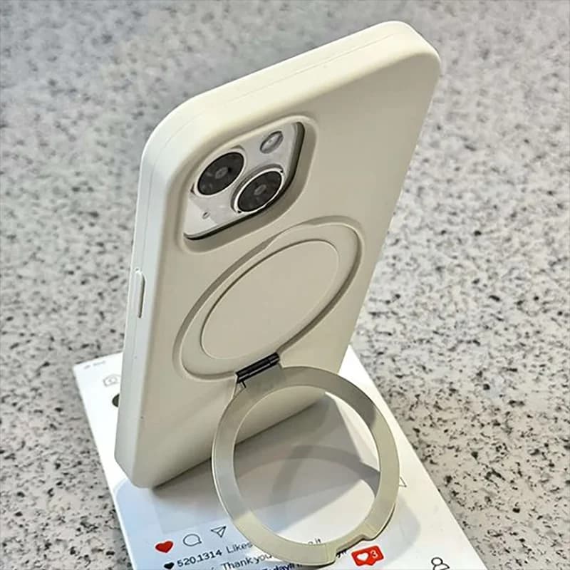 phone case for iPhone 16 15 14 13 12 Pro Max soft case with stand magnetic solid color simple carcasa fundas