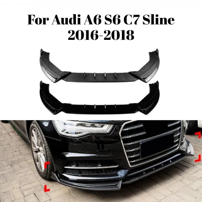 For Audi A6 S6 C7 Sline 2016-2018 Front Splitter Spoiler Front Bumper Lip Exterior Tuning Parts Auto Accessories Car Styling