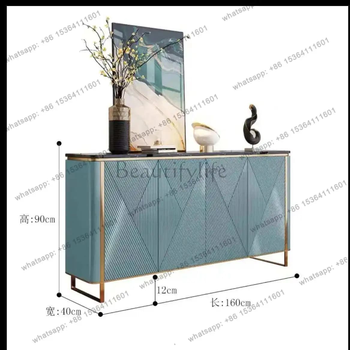 Light luxury rock slab dining side cabinet, entrance entrance, living room decoration, storage, locker