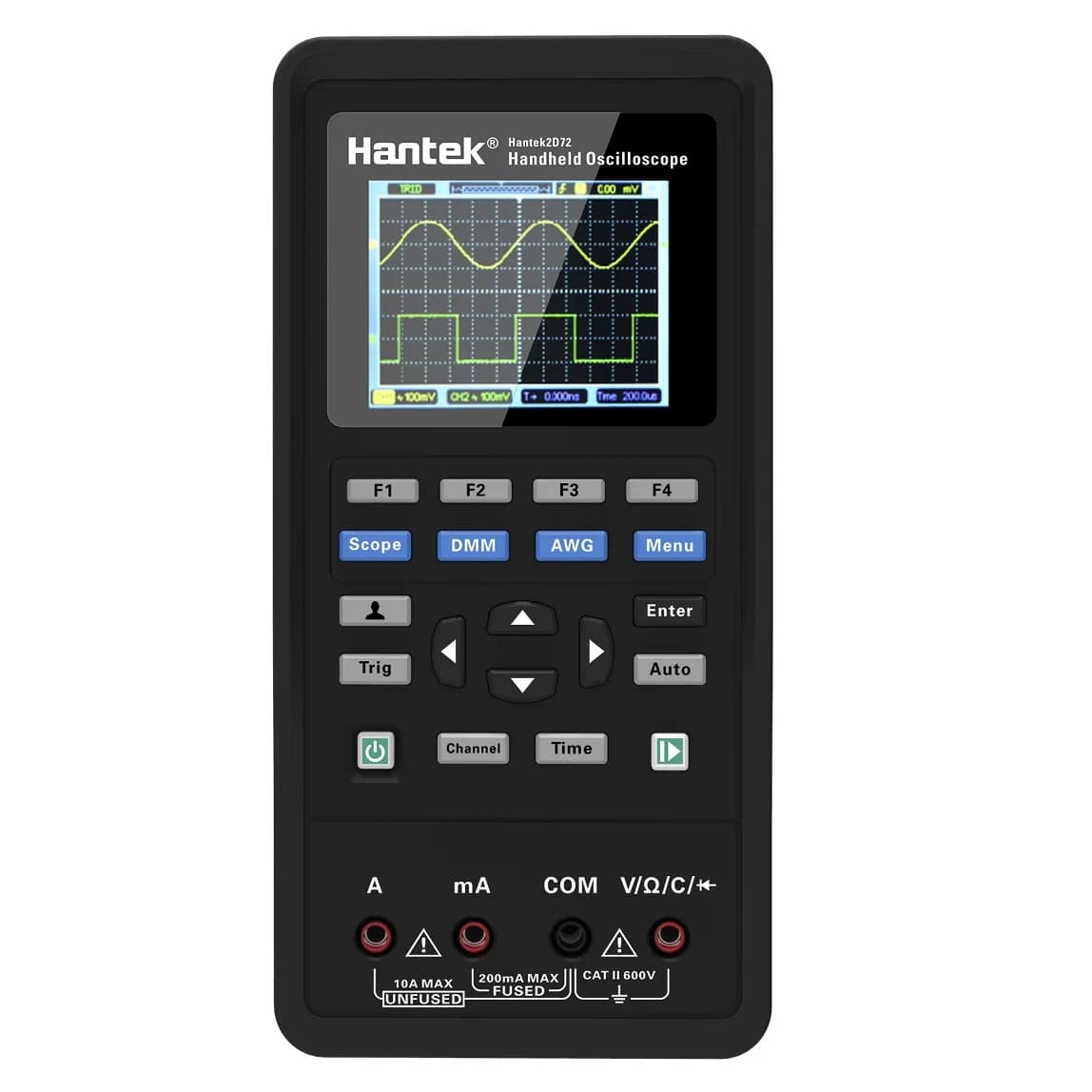 3-in-1 Portable 2CH Digital Oscilloscope 70MHz Waveform Generator Multimeter