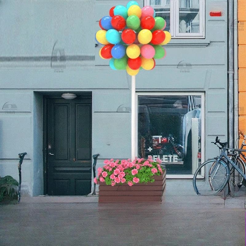 Road flower box balloon combination beauty chen landscape decoration PVC flower box balloon charm landscape decoration
