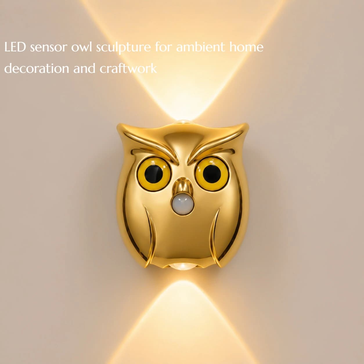 Creative Sensing Owl LED Charging Sculpture Three-color Changing Light Ambiance Home Decoration Craft  Birthday Gift