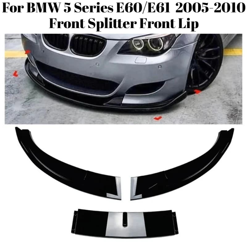 For BMW 5 Series E60/E61 05-10 M5-Style Front Splitter Front Lip Bumper Anti-Collision Guard Personalized Modification Enhanced