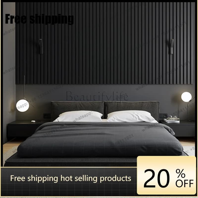 LJY Heavy Normal Double Bed Australia Elegant Black Wooden Floating Double Bed Frame Adults Wooden Cama Matrimonial Furniture Ho