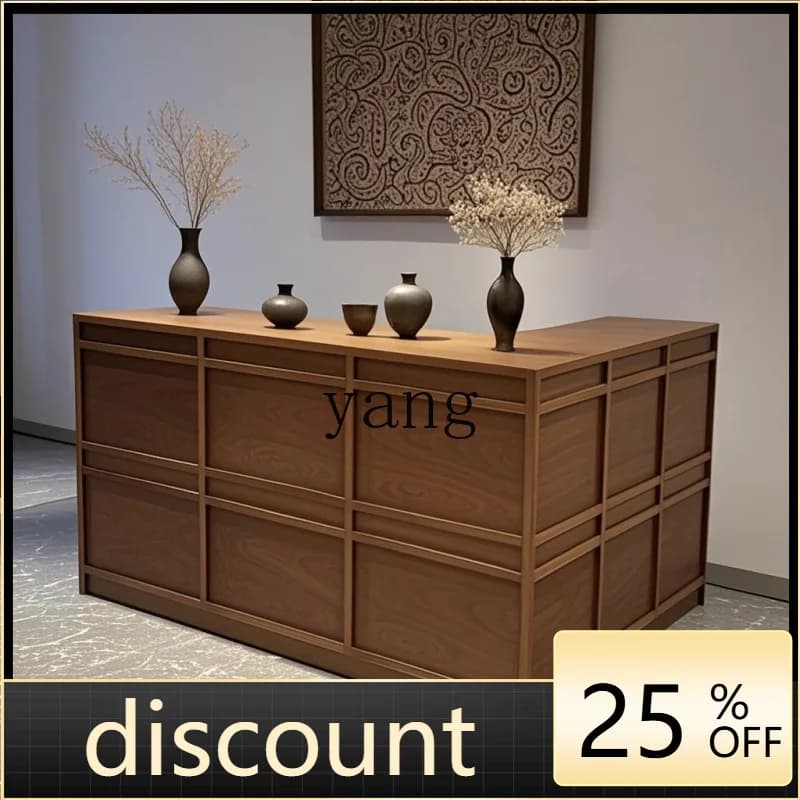 LH cashier Chinese antique retro bar counter reception table baking paint
