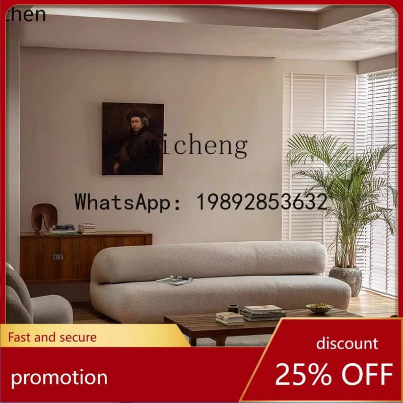 HT retro lazy style creative multi-person straight row Nordic simple fabric sofa