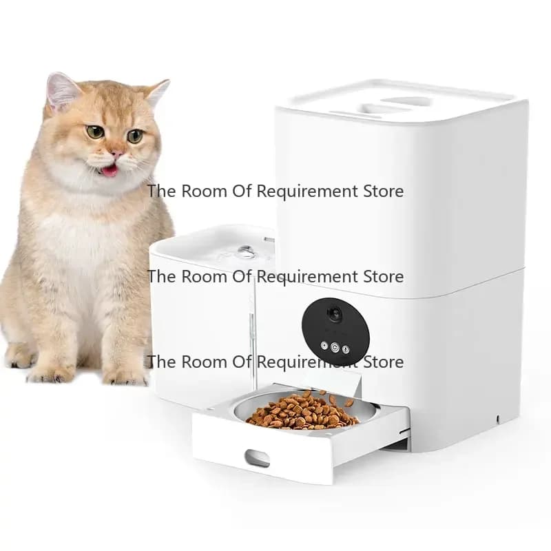 Automatic Pet Smart App Control Cat Food Feeder and Water Dispenser Two-in-One Set Large Capacity Dispenser