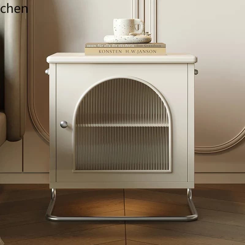 Internet celebrity bedside table cream wind with lamp smart bedside table storage multifunctional bedroom modern simplicity
