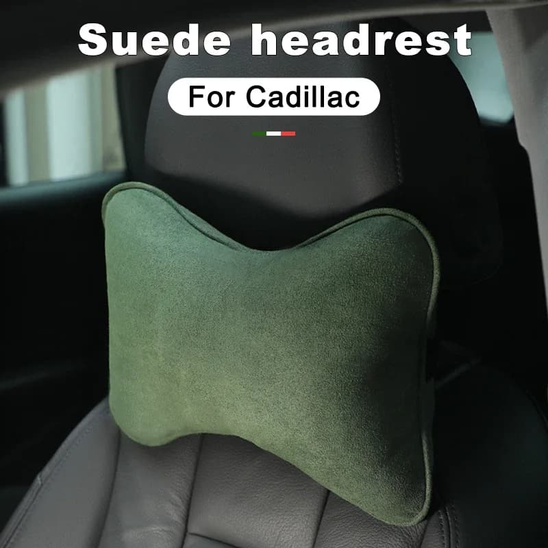 Suede Car Neck Pillow for Cadillac CT5 CT6 XT4 XT5 XT6 Escalade LYRIQ OPTIQ VISTIQ - Headrest Cushion for Auto Seats Accessory