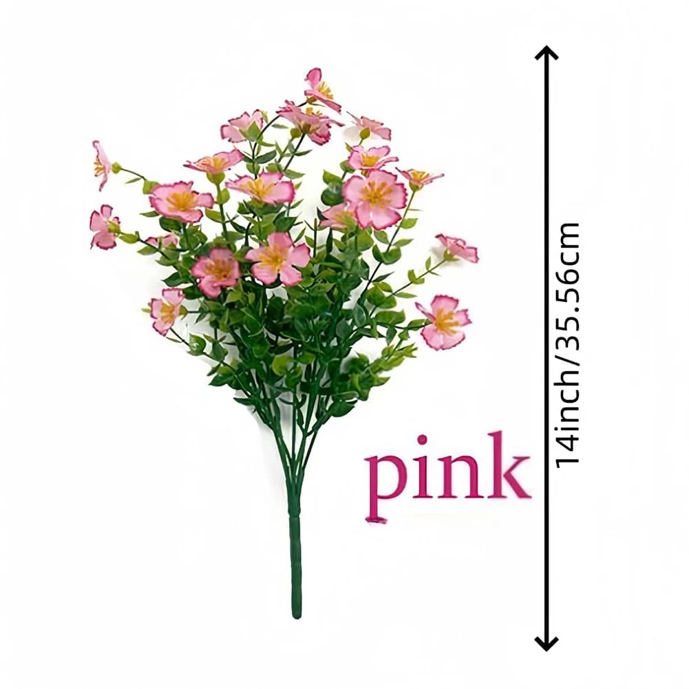 Vibrant UV Resistant Artificial Flowers - 12 Pack For All-Weather Outdoor Or Home Office Garden Wedding Party Indoor Outdoor
