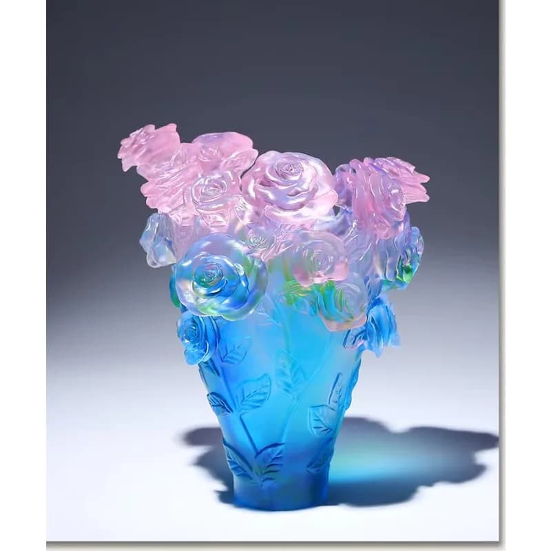 DSA rose vase glazed handicraft ornament, living room dining table decoration, insertion and dried flower storage