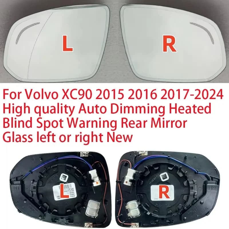 For Volvo XC90 B6 2015 2016 2017-2024 High Quality Auto Dimming Heated Blind Spot Warning Rear Mirror Glass Left or Right New
