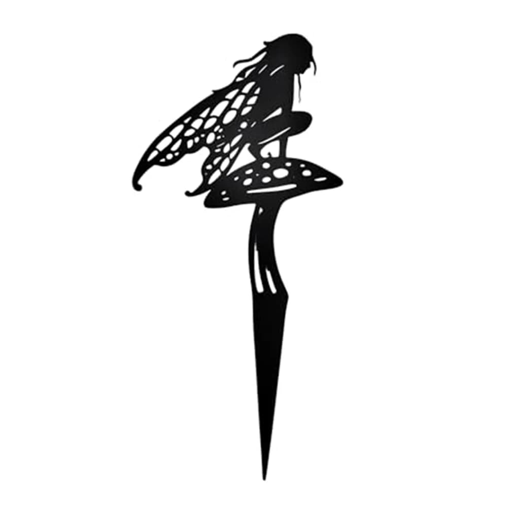 Outdoor Metal Decor Iron Fairy Garden Stakes Elegant Garden Accents Flower Fairy Silhouette Garden Displays For Outdoor Spaces