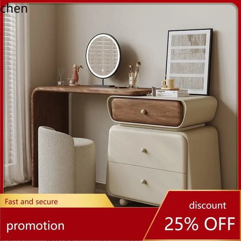 HT Dressing Table and Chest of Drawers Integrated New Vintage Style Makeup Table Storage Cabinet Cream Style Creative